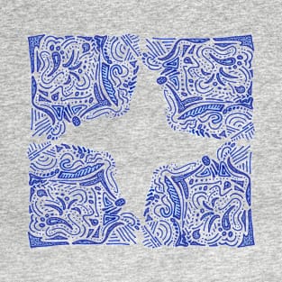 Blue Hand Drawn Doodles T-Shirt